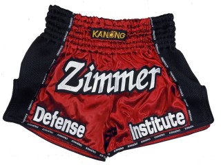 Personalise Balck and Red Muay Thai Shorts : KNSCUST-1188